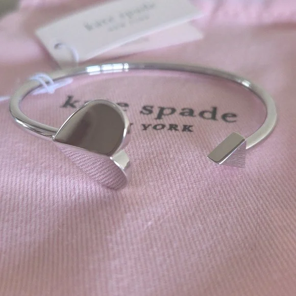Kate Spade Heritage Spade Silver Bangle Bracelet NWT - Picture 2 of 6